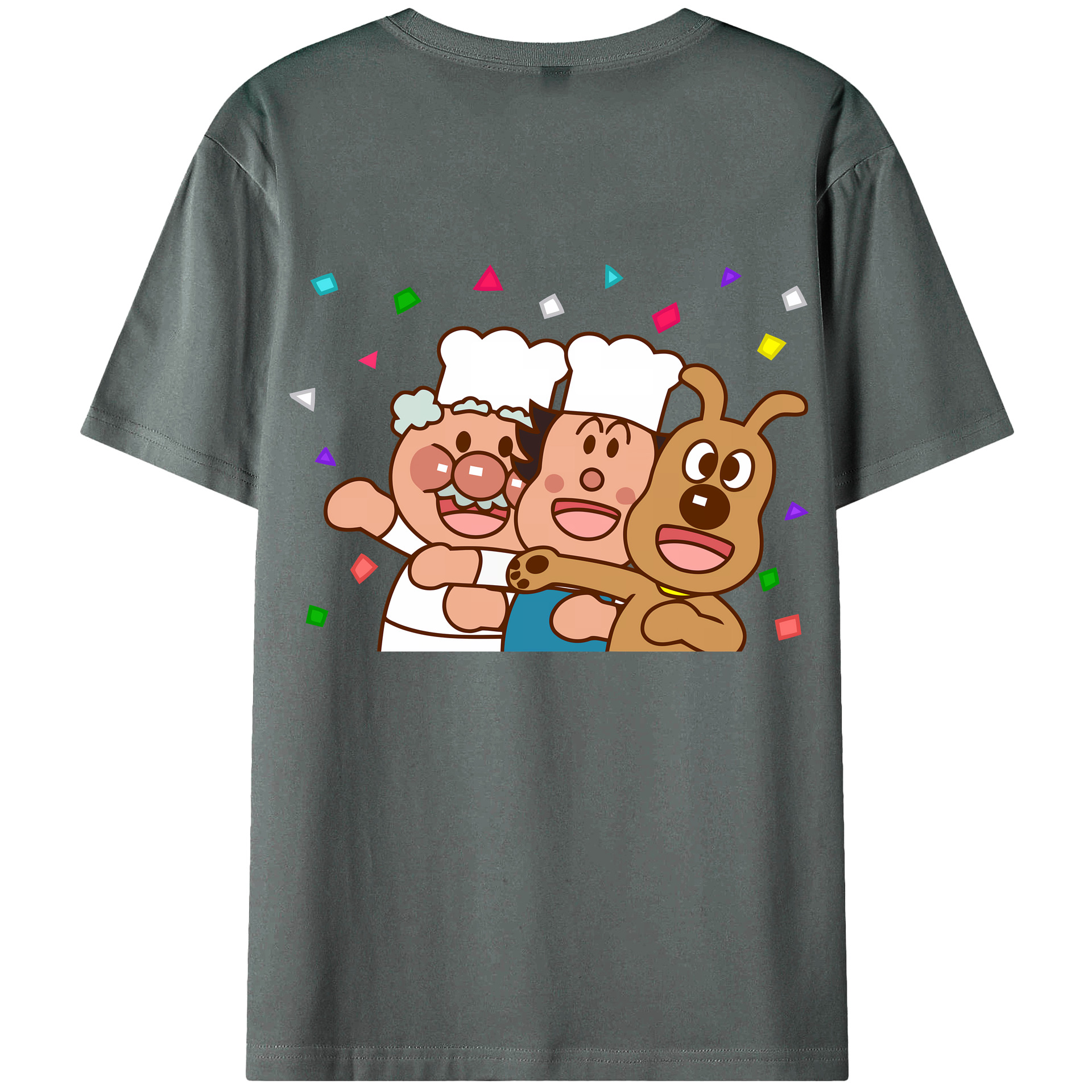 （画像用） アンパンマン Anpanman 綿100％ メンズ半袖Tシャツ（バックプリント） 通気性
